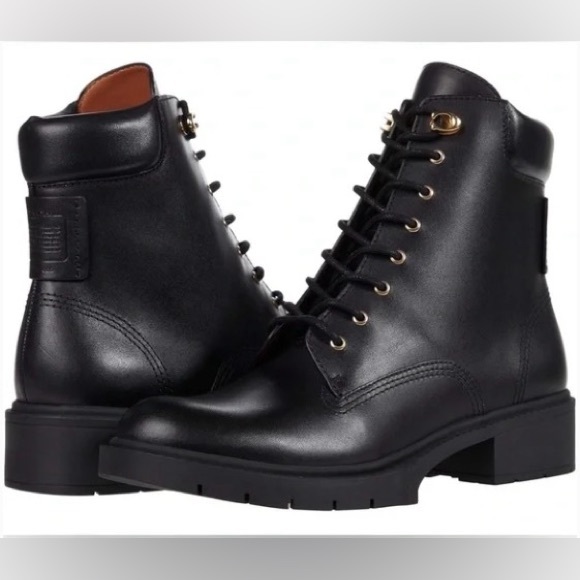 COACH Women’s Lorimer (G5293) Black Leather Ankle Boots Size 7.5 B - Picture 1 of 13